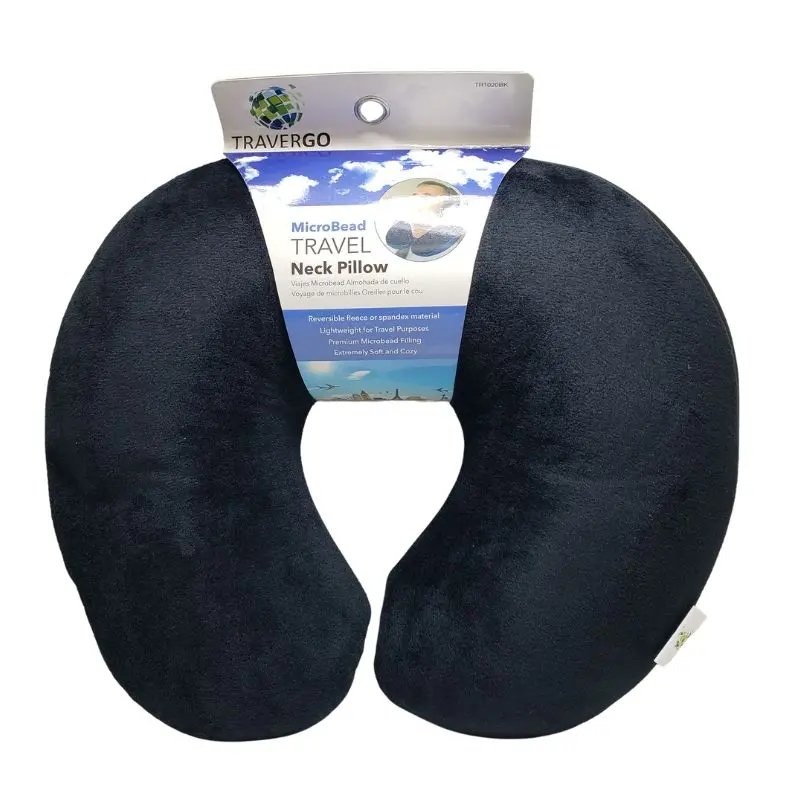 Black Microbead Travel Pillow – Ultra-Soft, Lightweight, And Hug-Like Comfort 1