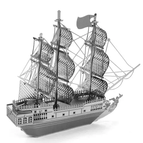 Black Pearl Pirate Ship 3D Metal Model Kit – Laser-Cut Nautical Replica 1