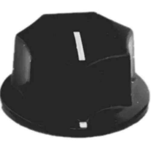 Black Plastic Knob – 1/4-Inch Shaft, 33 Mm Diameter, Includes 2-Pack Screws 1