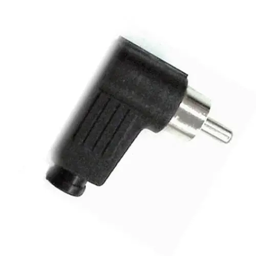 Black Rca Plug With Right-Angle Design – Plastic Housing (Pack Of 2) 1