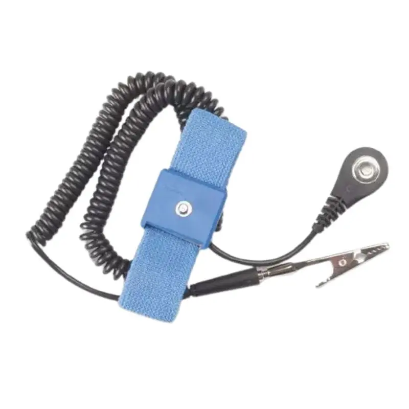 Blue Antistatic Wrist Strap With 6-Foot Coiled Ground Cord – Esd Compliance Certified 1