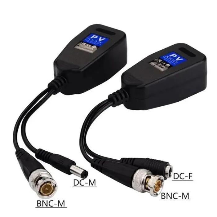 Bnc-To-Rj45 Cctv Balun Kit – Supports 4K/8Mp Video, Includes Dc Power Jack And Plug, 2-Pack 1