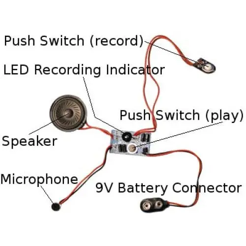 Br9 20-Second Voice Recorder Module With 9V Battery Terminal 1