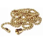Brass Pull Chain Extension – 3-Foot Length, #6 Ball End, Compatible With Ceiling Fans & Fixtures 1