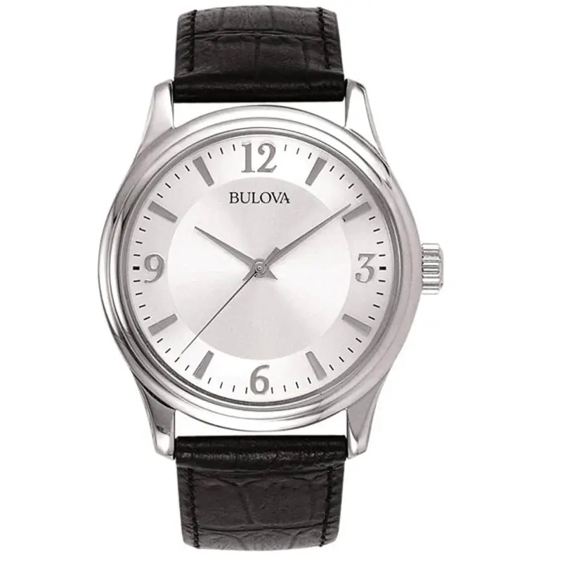 Bulova Men’S Watch – Black Leather Band, Precision Quartz Movement, Timeless Style 1