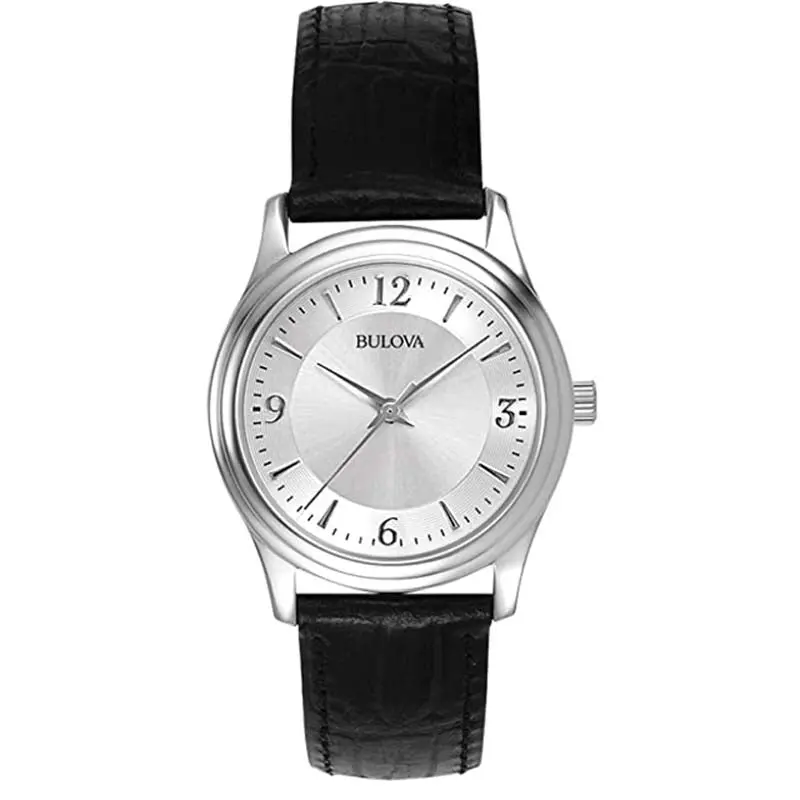 Bulova Women’S Watch – Black Leather Strap, Quartz Movement, Classic Design 1
