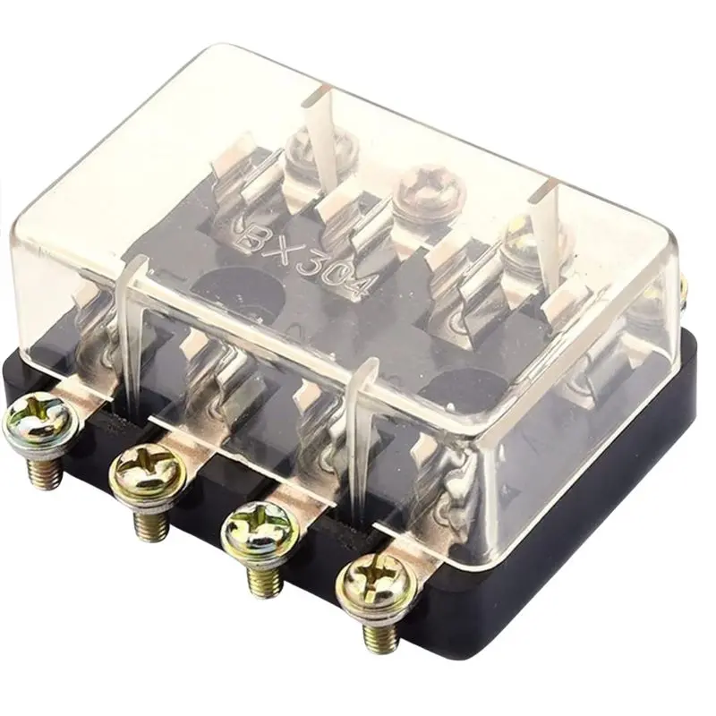 Bx304 – 4-Circuit Automotive Fuse Block For Agc/Jso Fuses (6×32Mm, 20A, 32Vdc) 1