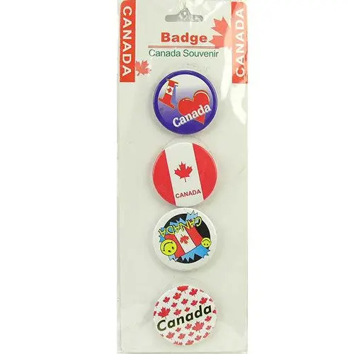 Canadian Flag Lapel Badges — Set Of Patriotic Metal Souvenir Pins 1