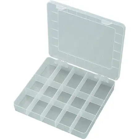 Clear Component Storage Box – 11×7×2 Inches With 15 Adjustable Compartments 1