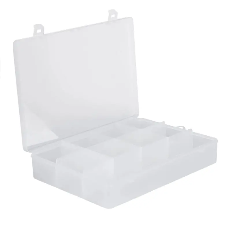 Clear Component Storage Box – 7.5" × 5" × 1.25", 9-Compartment Organizer 1