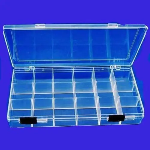 Clear Component Storage Box – 8×4×1 Inch With 18 Fixed Dividers For Small Parts Organization 1