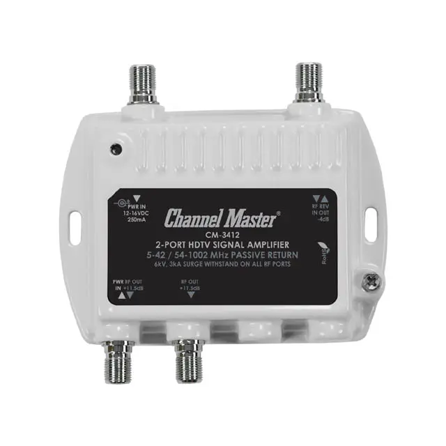 Cm-3412 – 2-Way Tv Signal Splitter And Amplifier, 11.5Db Gain, 54–1002 Mhz 1
