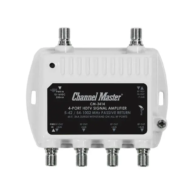 Cm-3414 – 4-Way Tv Signal Splitter And Amplifier, 8Db Gain, 50–1002 Mhz 1