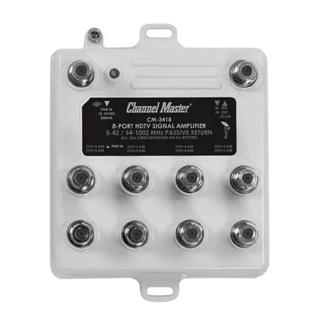 Cm-3418 – 8-Way Tv Signal Splitter And Amplifier, 4Db Gain, 50–1002 Mhz 1