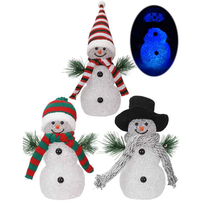 Color-Changing Led Snowman Decoration – Festive Animated Figurine, 3X Ag13 Batteries 1