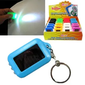 Compact Solar-Powered Keychain Flashlight – Rechargeable Led Light With Carabiner Clip 1