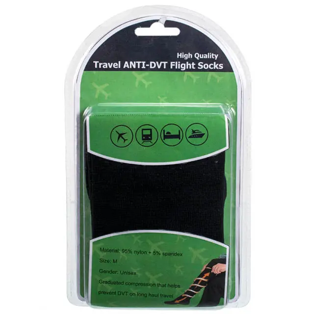 Compression Travel Socks – Black, Anti-Dvt, Size-Inclusive 1