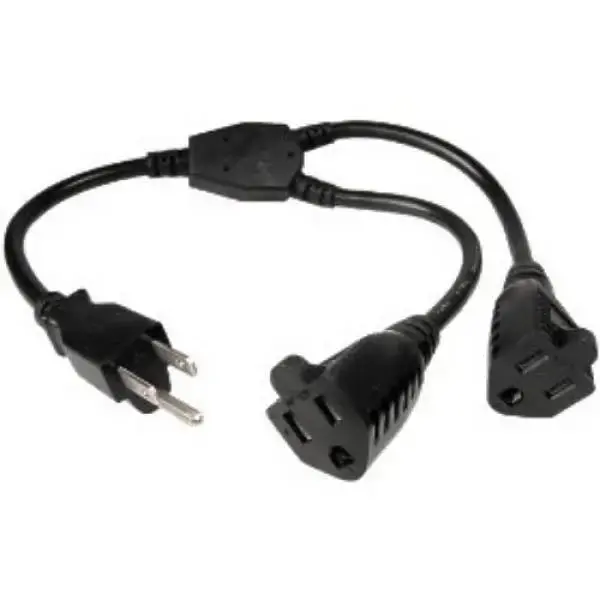 Cpcy-Sjt14 – Nema 5-15P To Dual Nema 5-15R Extension Cord Splitter, 14Awg, 14-Inch 1