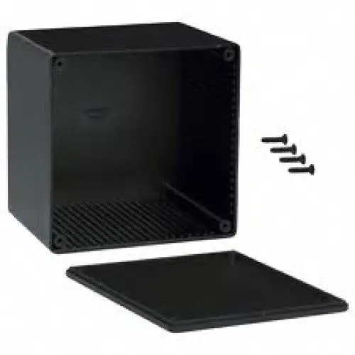 Cube-Style Black Plastic Project Box – 4.7" X 4.7" X 3.7" 1