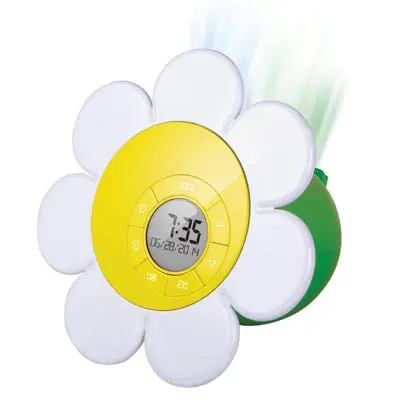 Daisy Bloom Projection Alarm Clock – Bedside Timepiece With Floral Light Display 1