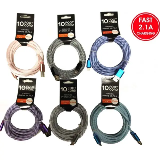 Dc11 Usb-A To Lightning Cable – 10-Foot, 2.1A Fast Charging, Multiple Color Options 1