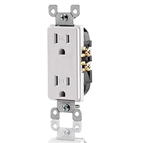 Decora-Style 15A 125V Electrical Receptacle – Two-Pole, Wallplate Insert, 10-Pack 1