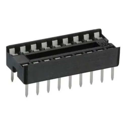 Dga-1601E-3 Dual-Row Ic Socket – 18-Pin, Tin-Plated, 7.62Mm Pitch, Straight Type (3 Per Pack) 1