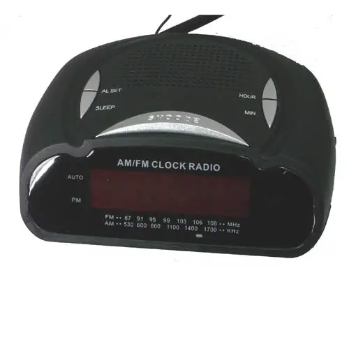 Digital Am/Fm Alarm Clock Radio — Black Housing, Sleep Timer, Compact Desktop Design 1