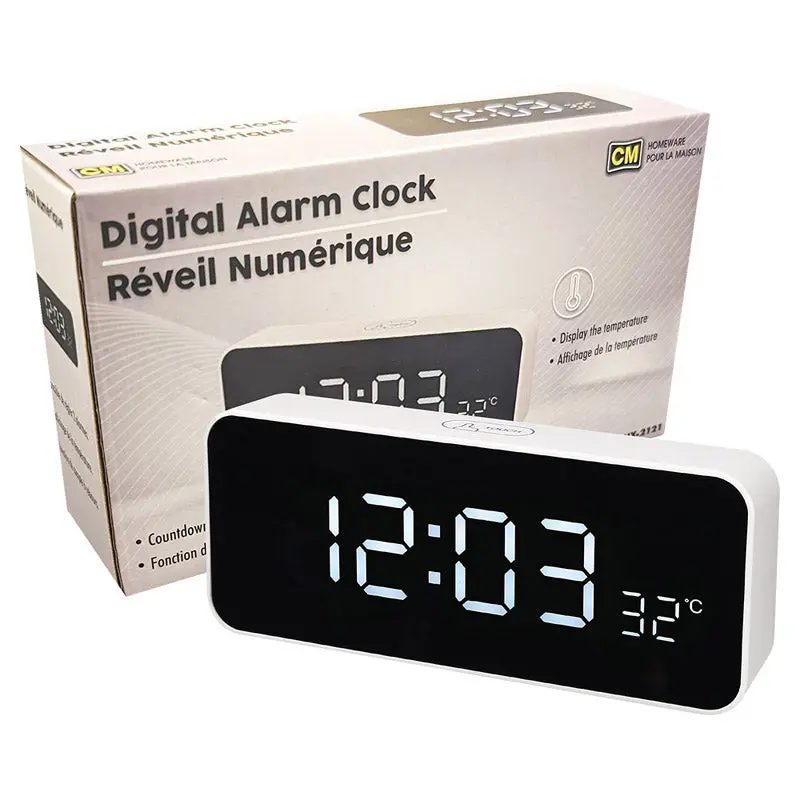 Digital Clock & Alarm With Temperature Display – Usb-C Powered, Hx-2121 1