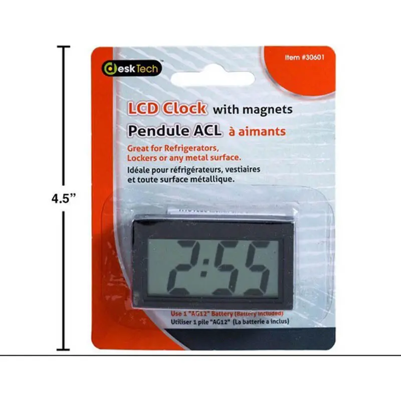 Digital Lcd Table Clock – Magnetic Backing, Compact Desktop Display 1