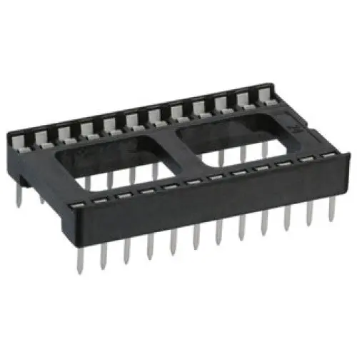 Dilb24P223T Dual-Wipe Ic Socket – 24-Pin, Tin-Plated, 15.24 Mm Pitch, Wide Body (2 Per Pack) 1