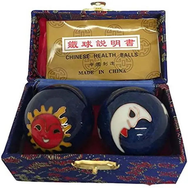 Dual Health Exercise Balls – 40 Mm Sun & Moon Themed Stress Relief Set 1