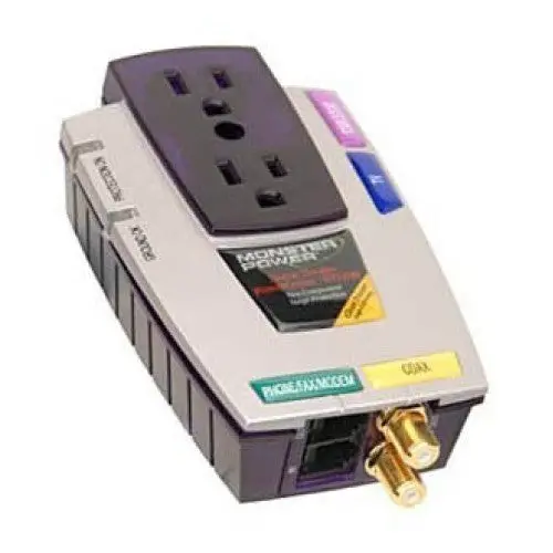 Dual-Outlet Wall Tap With 1680J Surge Protection – Includes Tv & Telephone Line Safeguards 1