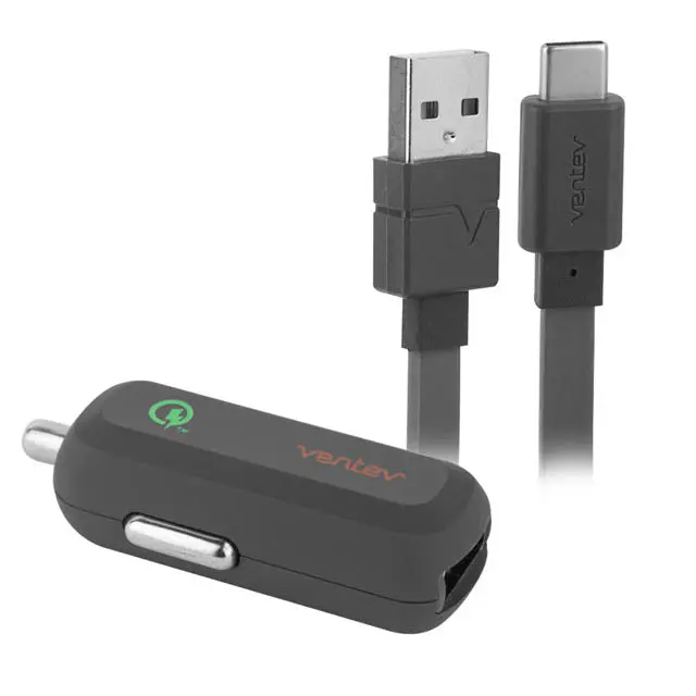 Dual-Port Usb Car Charger – 5V/2.4A Fast Charging With Usb-A To Usb-C 2.0 Cable 1