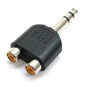 Dual Rca To 6.3 Mm Stereo Plug Audio Adapter – Male-To-Male, High-Fidelity Connection 1
