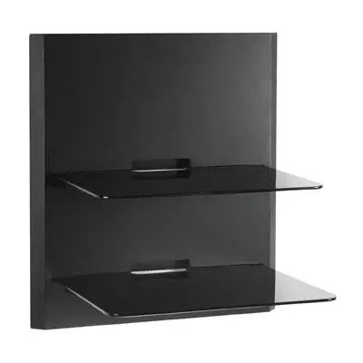 Dual-Shelf Glass Wall Mount For Av Equipment – Supports Up To 35 Lbs 1