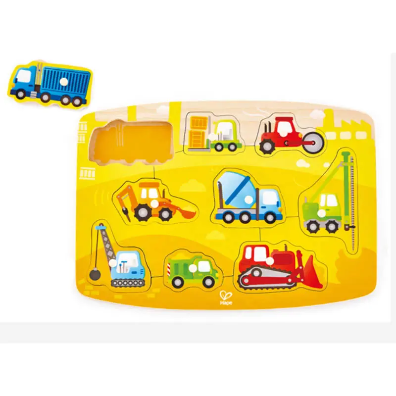 E1407 Construction Peg Puzzle – Wooden Learning Toy By Hape For Fine Motor Skills 1