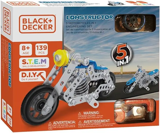 Ek048-Bd Constructor Set — 5-In-1 Motorcycle Engineering Model (139 Pieces) 1