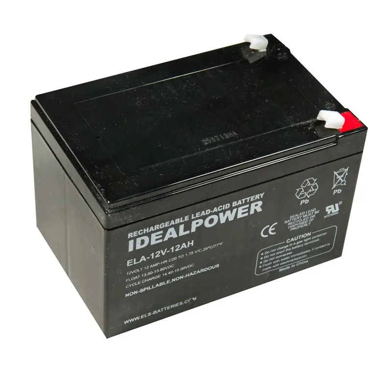 Ela-12V-12Ah — 12V 12Ah Sealed Lead-Acid Battery With Qtab Terminal, 5.98 × 3.85 × 3.74 Inches 1