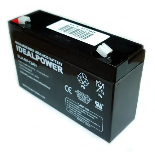 Ela6V12Ah – 6V 12Ah Sealed Lead-Acid Battery With Qtab Terminals (5.94 × 1.97 × 3.70 In) 1