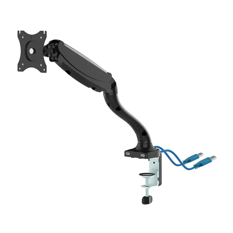 Ergonomic Single Monitor Desk Mount – Supports 13–27 Inch Screens, Up To 13 Lbs, With Dual Usb Ports 1