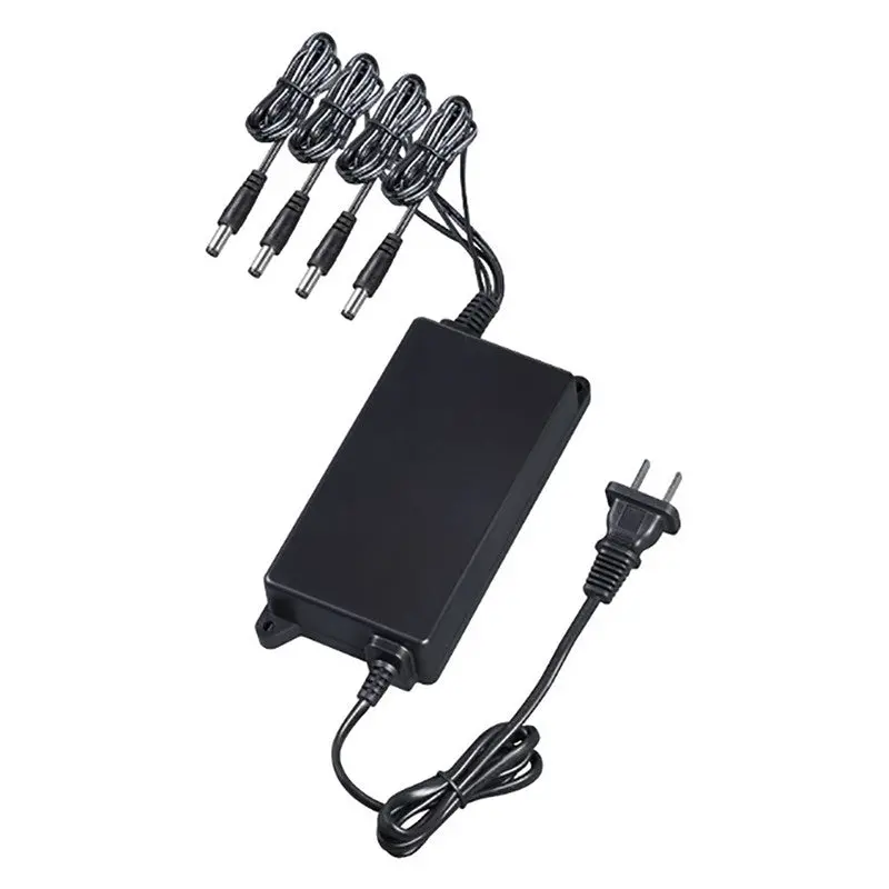 Euha+12120-070D Desktop Power Supply – 12V Dc, 0.7A, 2.1Mm Barrel Jack, 4-Way Splitter, For Security Cameras 1