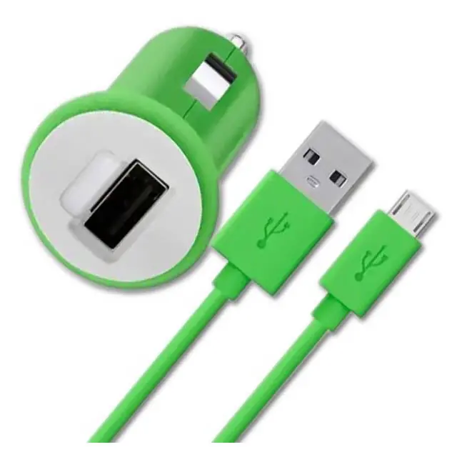 F8M700Bt04-Grn Usb Car Charger – 5V/2.1A, Includes 4-Foot Micro-Usb Cable (Green) 1