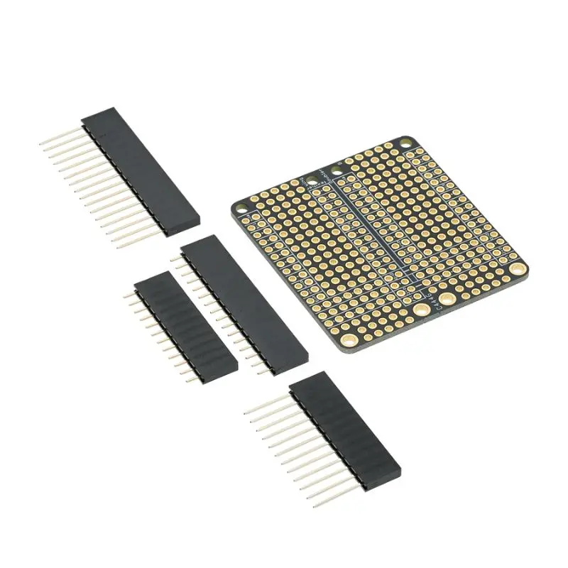Featherwing Prototyping Doubler Board – 15-Pin Header, Includes 4 Sip Socket Positions 1