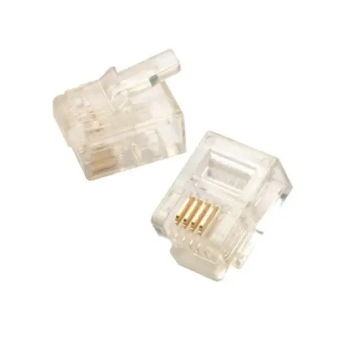 Flat 6P4C Modular Plug – 10-Pack 1