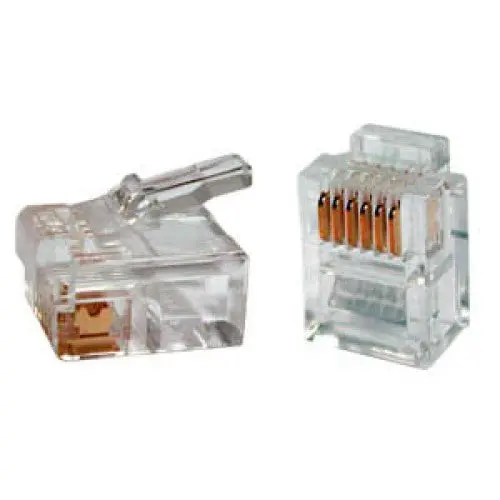 Flat Rj12 6P6C Modular Plug – 100-Pack 1