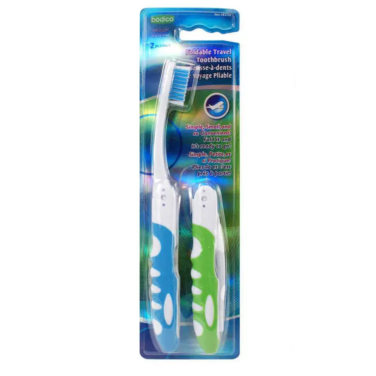 Foldable Travel Toothbrush Set – Assorted Colors (2-Pack) 1