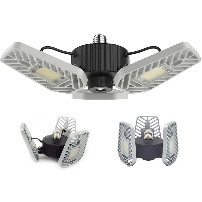 Gl-6000 Adjustable 3-Wing Led Garage Ceiling Light — 60W, 6000 Lumens, Modern Fixture 1