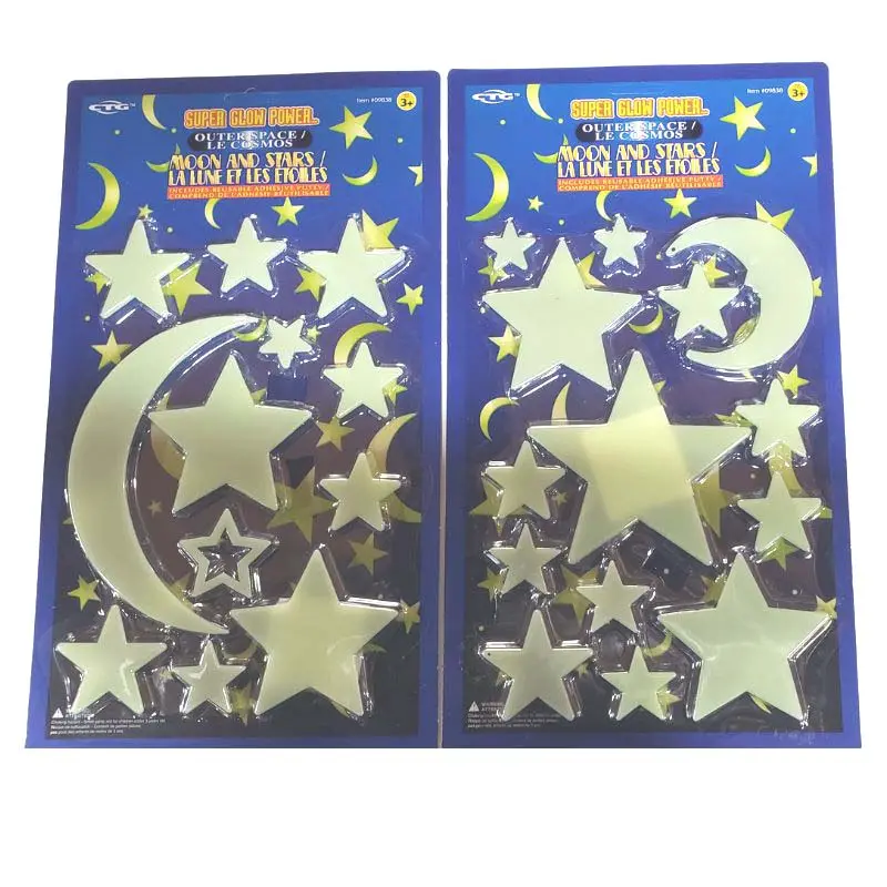 Glow-In-The-Dark Moon And Star Decal Set – 12–14-Piece Assortment 1