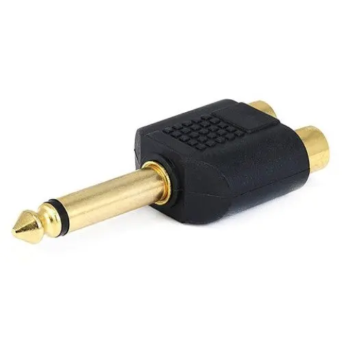 Gold-Plated 6.3Mm Mono Audio Adapter With Rca Jack And X2 Connector 1